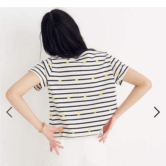 Madewell Embroidered Sun Setlist Boxy Top in Stripe - Picture 5 of 7